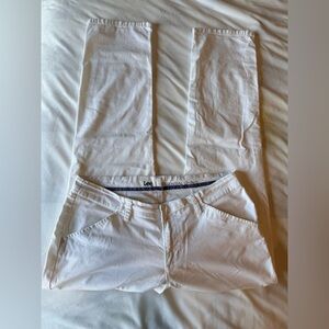 Lee Essential Chino Pants White Women’s 34 Straight Leg Classic Casual Work